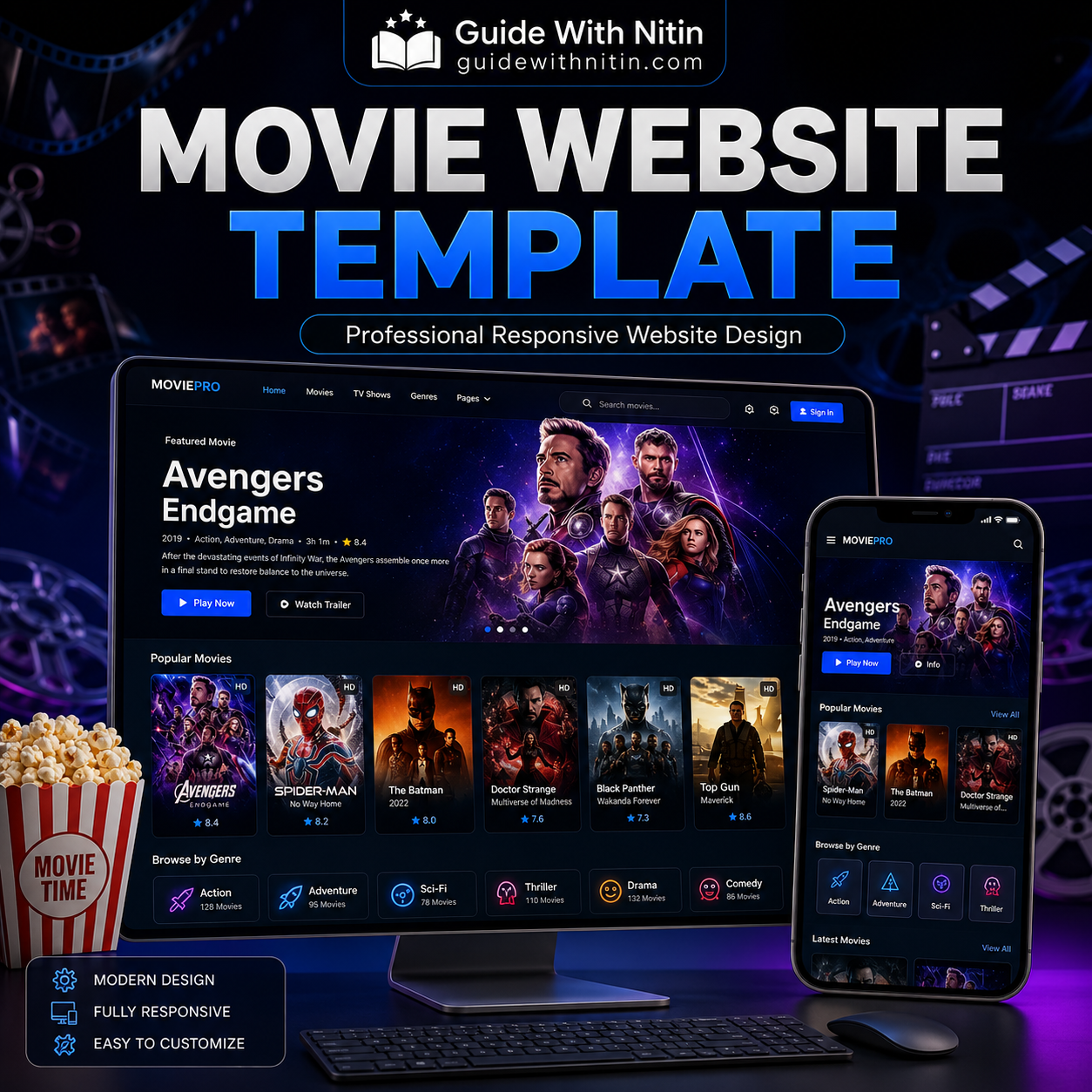Movie Website Template – Professional Responsive Website Design